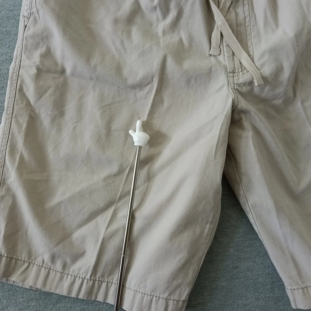 Lee Dungarees Mens Khaki Ripstop Cotton Elastic Waist Drawstring Shorts Size 34